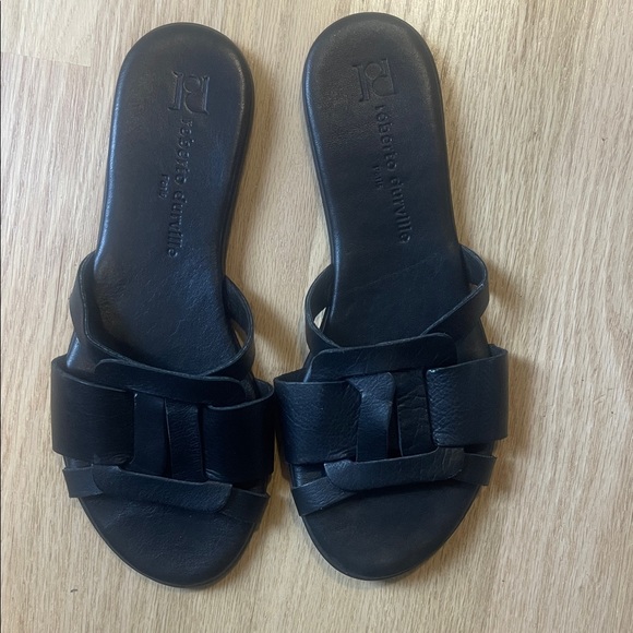 Black Leather Sandals - Picture 1 of 1
